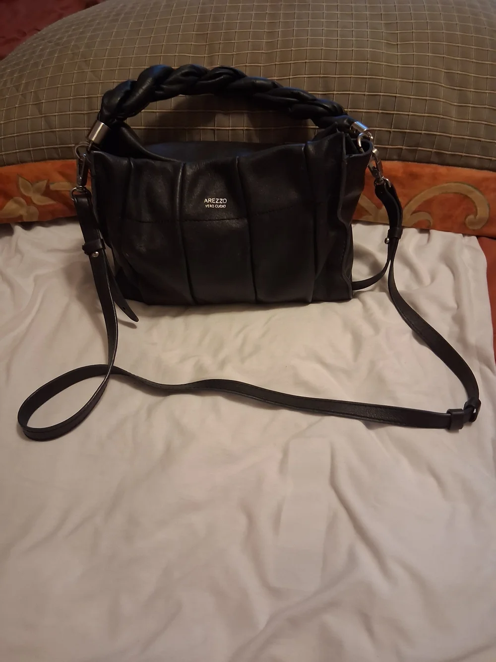 Arezzo Vero Cuoio Black Quilted Satchel